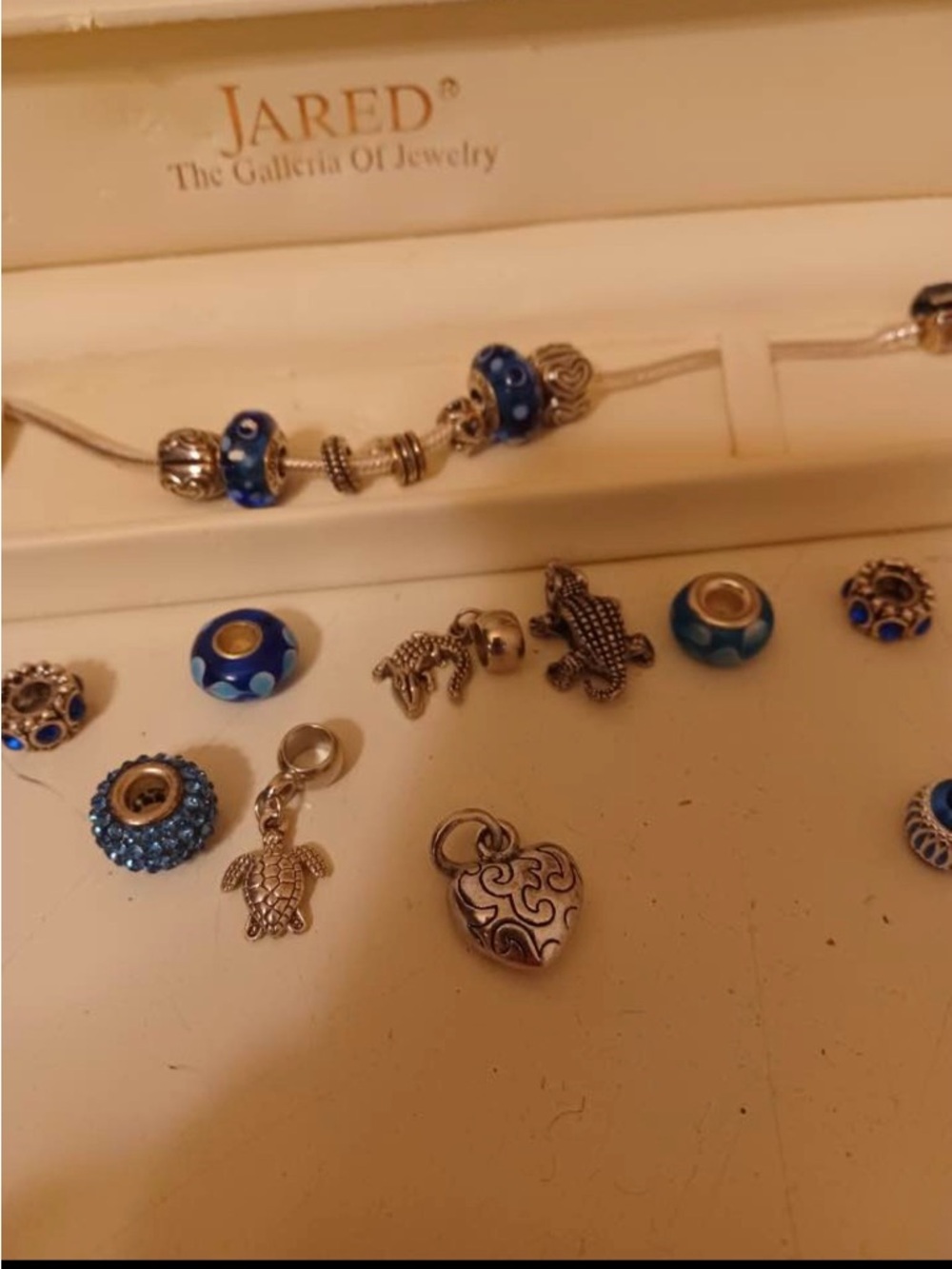 Real Jared Blue & Silver Charm Bracelet Set